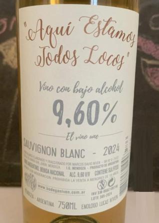 Aqu� Estamos Todos Locos Sauvignon Blanc Bajo Alcohol 4x750cc.