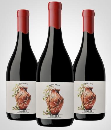 Jorge Rubio Anfora Malbec 3x750cc.